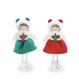 Anjo Decor Com Gorro Sortido  Verde/Vermelho/Branco