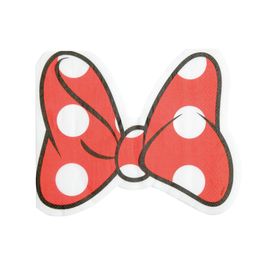 Guardanapo Papel Laço Minnie Vermelho Branco