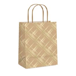 Sacola De Papel Meet Pardo / Ouro