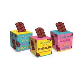 Caixa Quadrada Pop Up Chocolate - Sortido Colorido PT C/10
