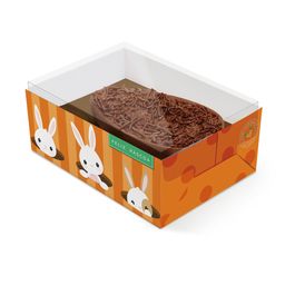 Caixa Basic Para Meio Ovo Coelhinho Sai Da Toca Laranja