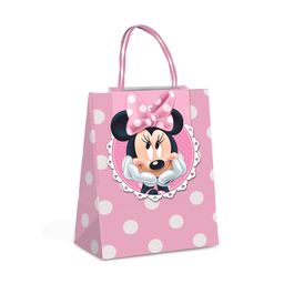 Sacola de Papel com Fechamento Minnie Dots Rosa