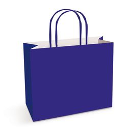 Sacola de Papel Horizontal Liso Azul Royal