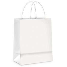 Sacola De Papel Econômico Liso Branco