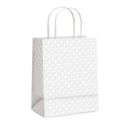 Sacola de Papel Liso Com Relevo Branco