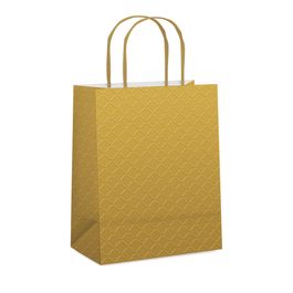 Sacola de Papel Liso Com Relevo Ouro