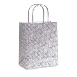 Sacola de Papel Liso Com Relevo Prata