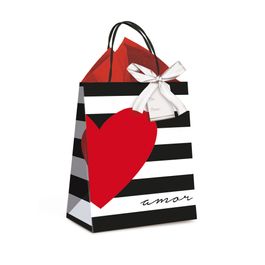 Kit Presente Sacola Amo Você Vermelho / Branco / Preto