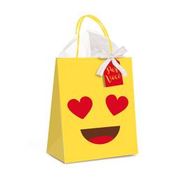 Kit Presente Sacola Emoticons Amarelo / Vermelho