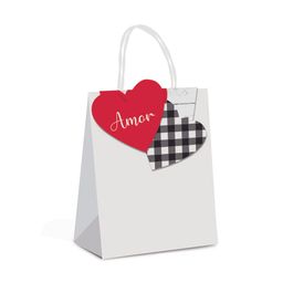 Sacola de Papel Com Fechamento Meu Amor Colorido