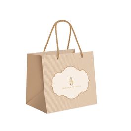 Sacola Premium Para Um Meio Ovo Com Hotstamping Laviê Amêndoa