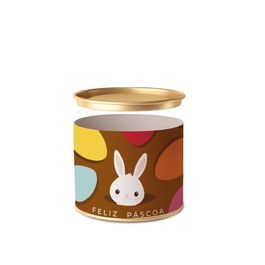 Lata Para Ovo De Pascoa Rígida Coelhinho Sai Da Toca Composê Colorido