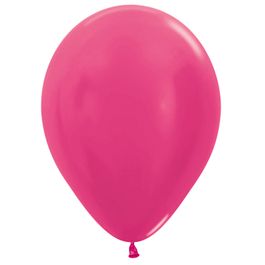 Látex Redondo Metal Sólido Liso Rosa Fúcsia