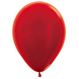 Látex Redondo Metal Sólido Liso Vermelho