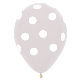 Látex Redondo Cristal Decorado Poa Branco