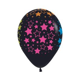 Látex Redondo Fashion Decorado Estrelas Preto
