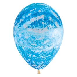 Látex Redondo Cristal Decorado Liso Azul