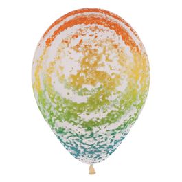 Látex Redondo Cristal Decorado Arco Iris Colorido