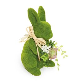 Coelho Decorativo com Suculenta - Verde