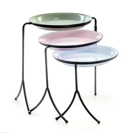 Trio de Bandejas com Suporte - Colorido