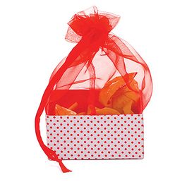 Cesta com Organza Vermelha