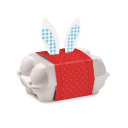 Caixa para Ovos com Cinta Orelhinha Vermelho KT C/6