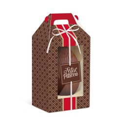 Caixa Maleta Retangular Vertical para Ovo com 2 Visores Cacau Marrom