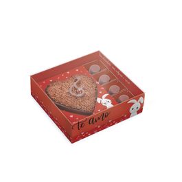 Caixa Meio Ovo Coração com Docinhos Amor de Coração Colorido