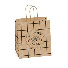 Sacola de Papel para 1 Meio Ovo Feito com Amor Kraft / Preto