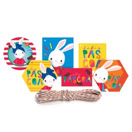 Kit Fechamento para Presente Brilho de Páscoa Colorido