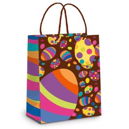 Sacola de Papel Pascoa Fun Marrom