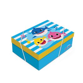 Caixa Retangular com Tampa Baby Shark Colorido