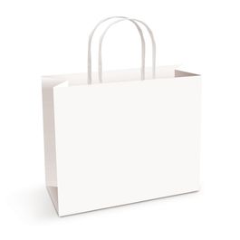 Sacola de Papel Horizontal Liso Branco