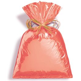 Saco para Presente Metal Liso Coral