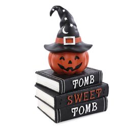 Enfeite Decorativo Abóbora com Livros Noites do Terror