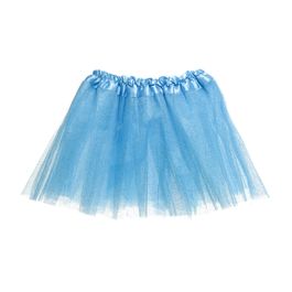 Saia de Tule c/ Glitter Azul Adulto