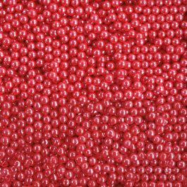 Confeito Sugar Beads Perolizados Vermelho 4mm