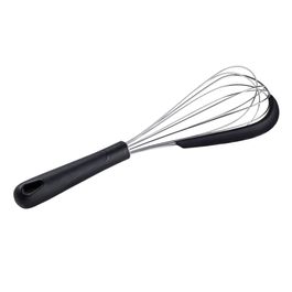 Fouet Batedor Com Raspador Silicone Prata / Preto