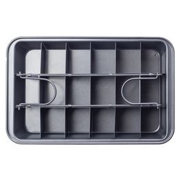 Forma De Aço Carbono Brownie 18 Cavidades Preto