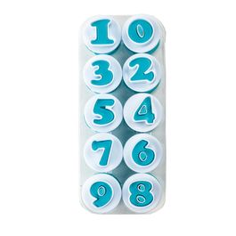 Cortador Numerais Plástico Azul / Branco