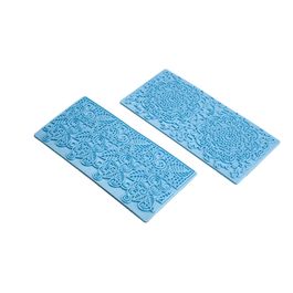 Carimbo Para Modelar Bolo Jardim Botânico Azul Claro