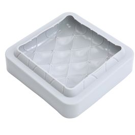 Forma De Silicone Quadrada Coração Captone Cinza