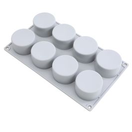 Forma De Silicone Monoporção Redonda Reta Cinza