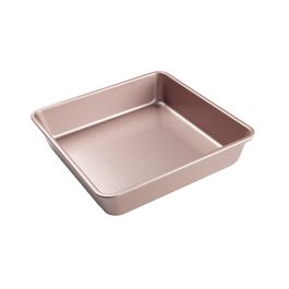 Forma De Aço Carbono Quadrada Fundo Fixo Rose Gold