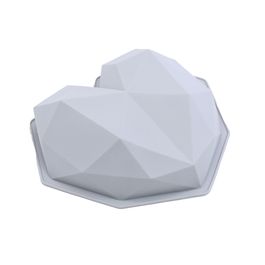Forma De Silicone Coração Esculpido Cinza