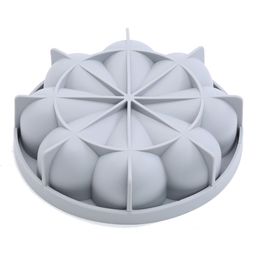 Forma De Silicone Redonda Coroa Cinza