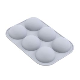 Forma De Silicone Monoporção Meia Esfera Cinza