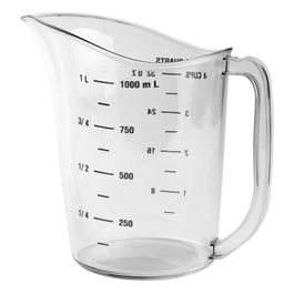 Copo Medidor Sem Tampa Plástico Policarbonato Incolor 1000 ml