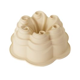 Forma De Silicone Redonda Flor Bege