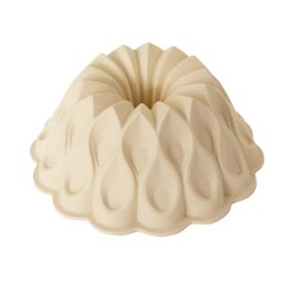 Forma De Silicone Redonda Coroa Bege